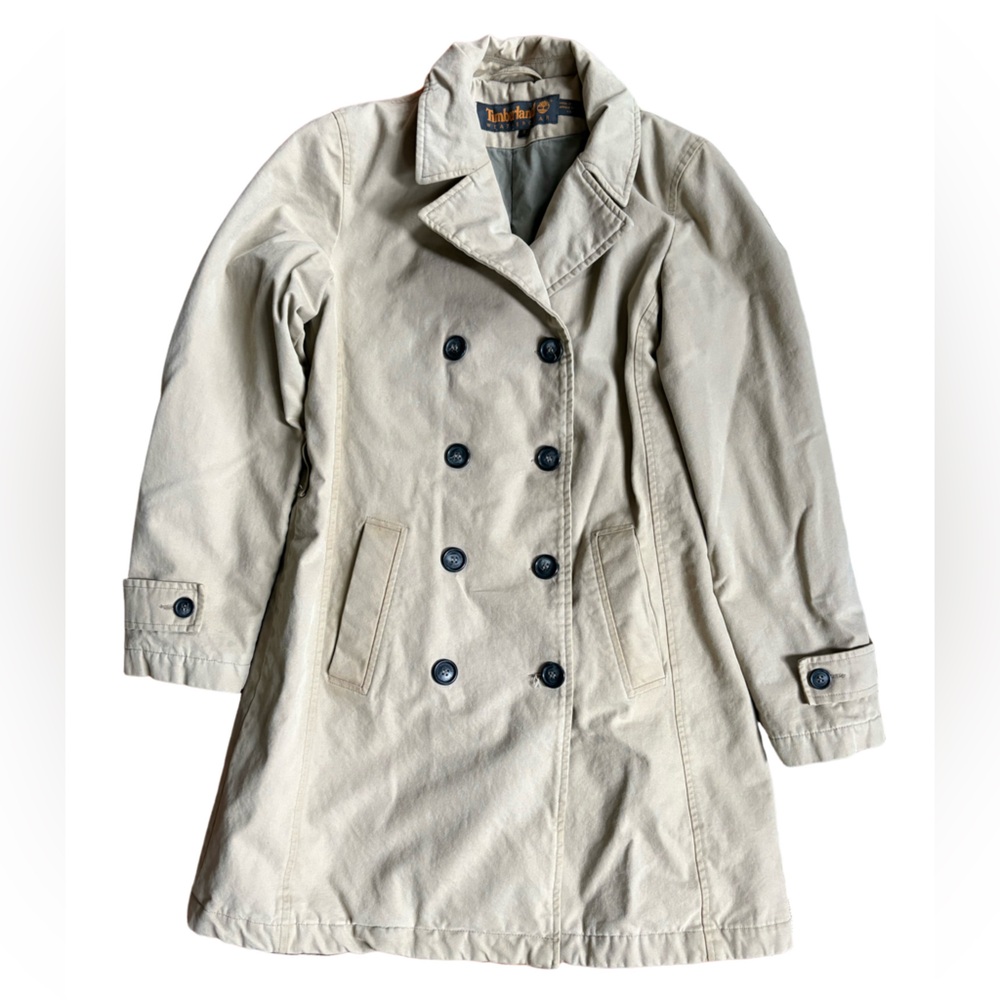 Vintage Timberland Weathergear Trench Coat Small Taupe No Belt Very Worn